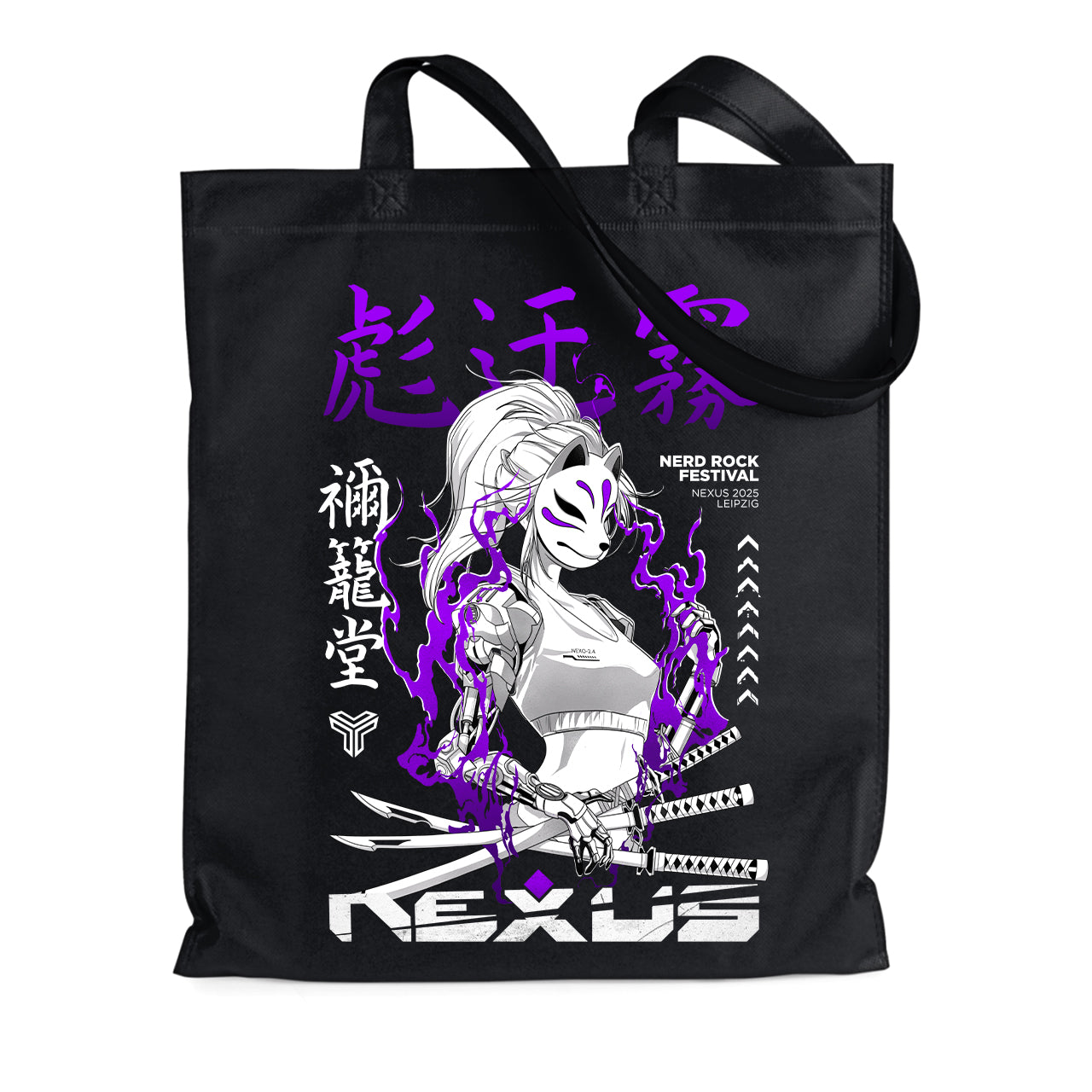 NEXUS - Nerd Rock Festival - Cyberpunk Kitsune - Stoffbeutel