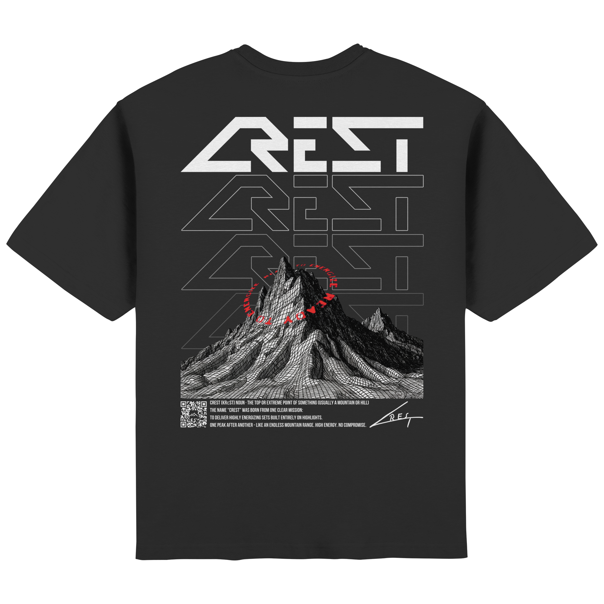 CREST // FRAME OS TEE - SCHWARZ