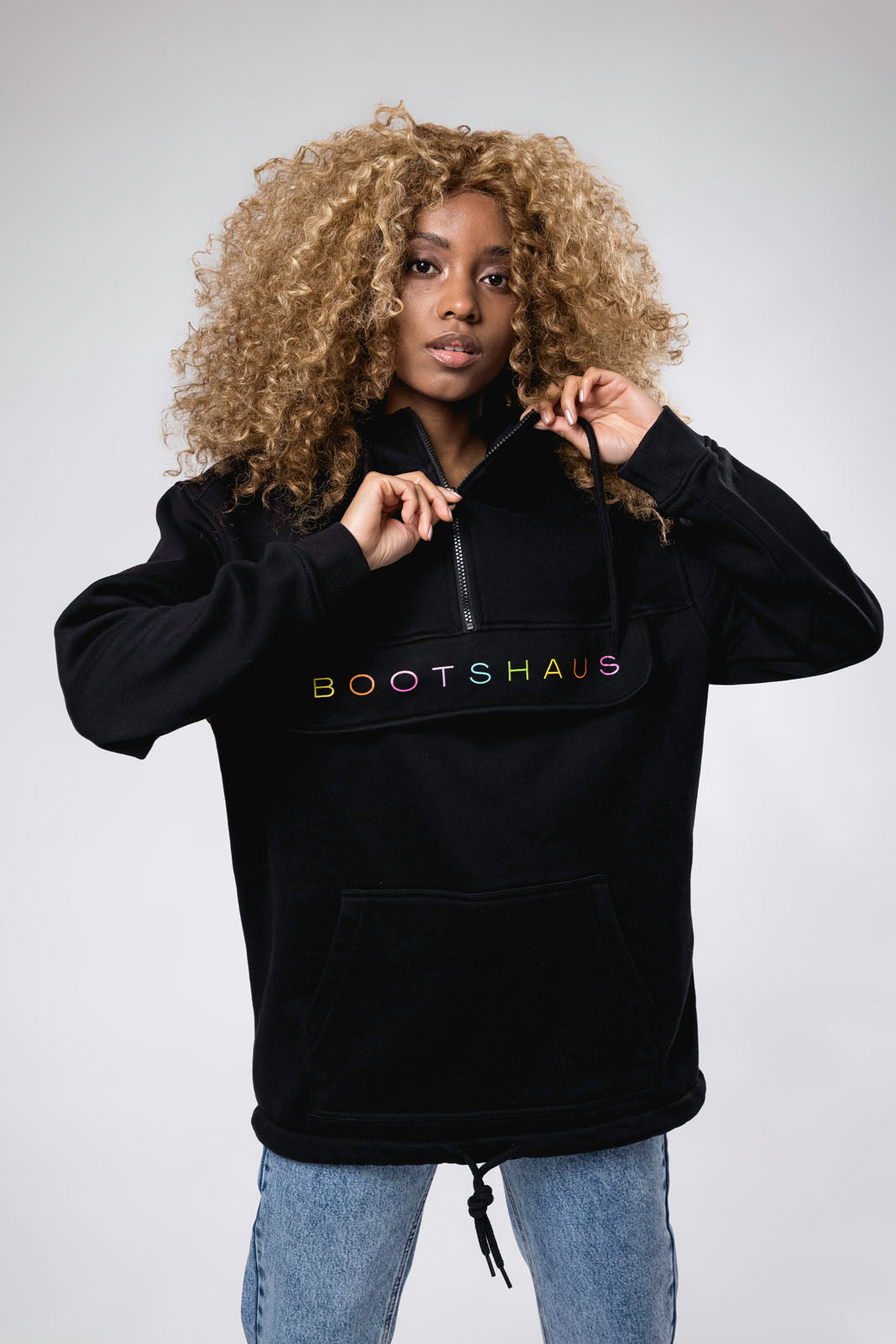 Bootshaus - Worldwide Half-Zip Hoodie Schwarz