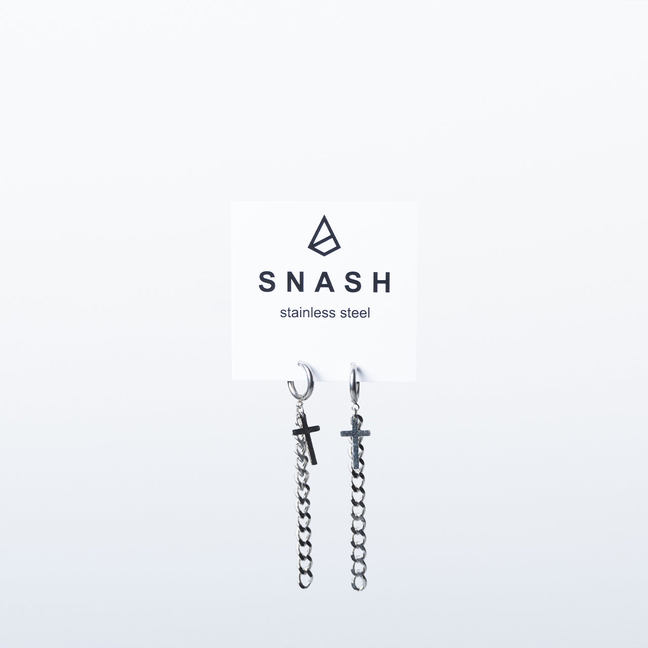 Snash - Earrings "Cross &amp; Chain" silver
