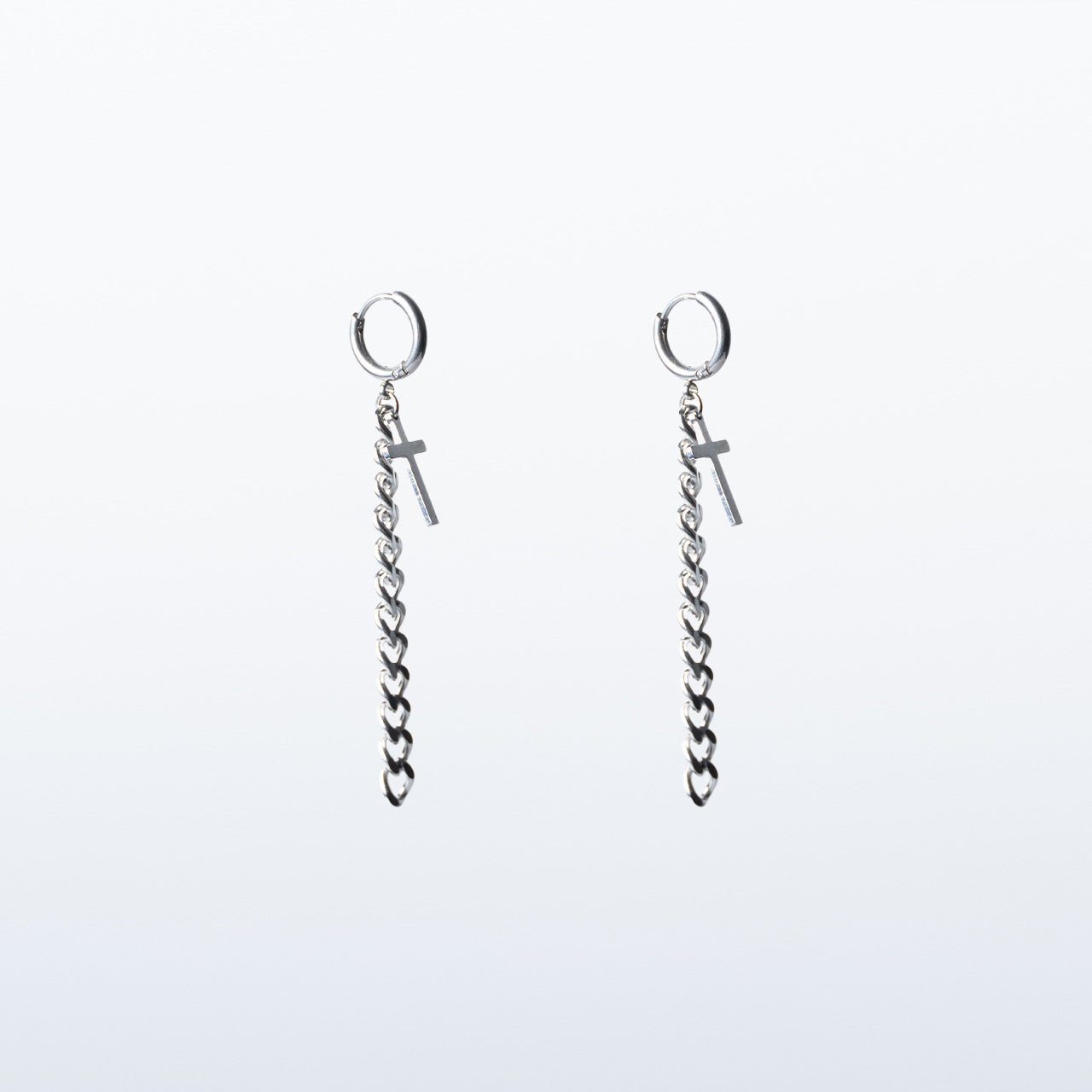 Snash - Earrings "Cross &amp; Chain" silver